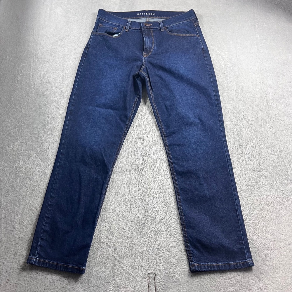 Mott & Bow Slim Straight Jeans Mens 30x28 Dark Wash Indigo Denim Pants